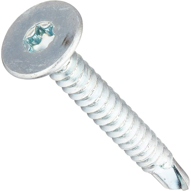 Pack of 100 1/2 Length #6-18 Thread Size Zinc Plated Hex Washer Head Type A Slotted Drive Steel Sheet Metal Screw 